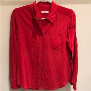EQUIPMENT red silk top